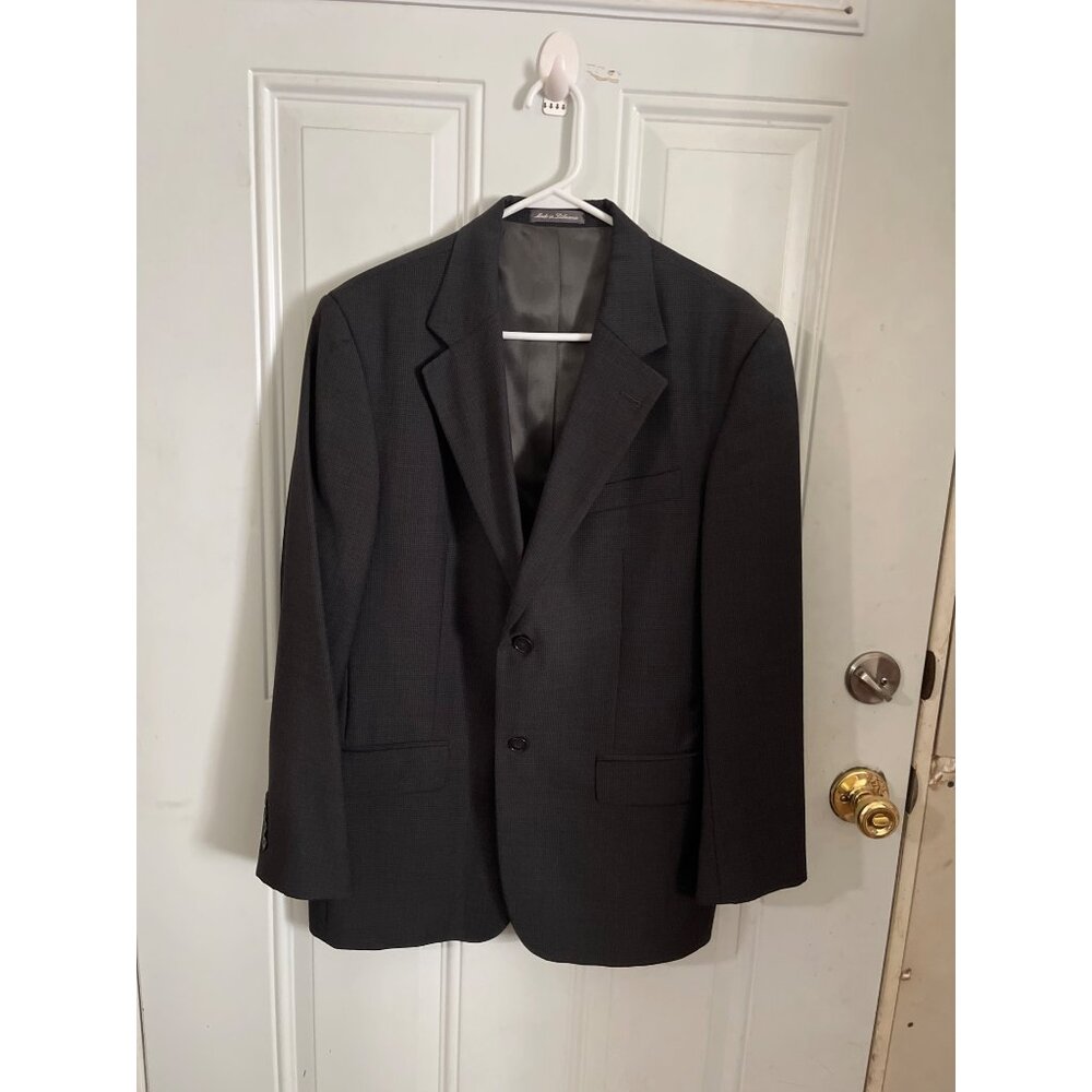 Oscar De La Renta wool cashmere Gray plaid two button dress coat size 40S
